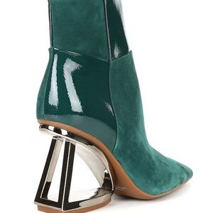 Green Patent Leather Ankle Boots Gianni Bini